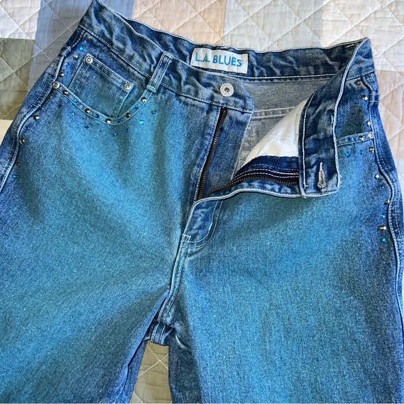 Vintage L.A. Blues Women's Studded Sparkly Blue Jeans - Picture 8 of 12